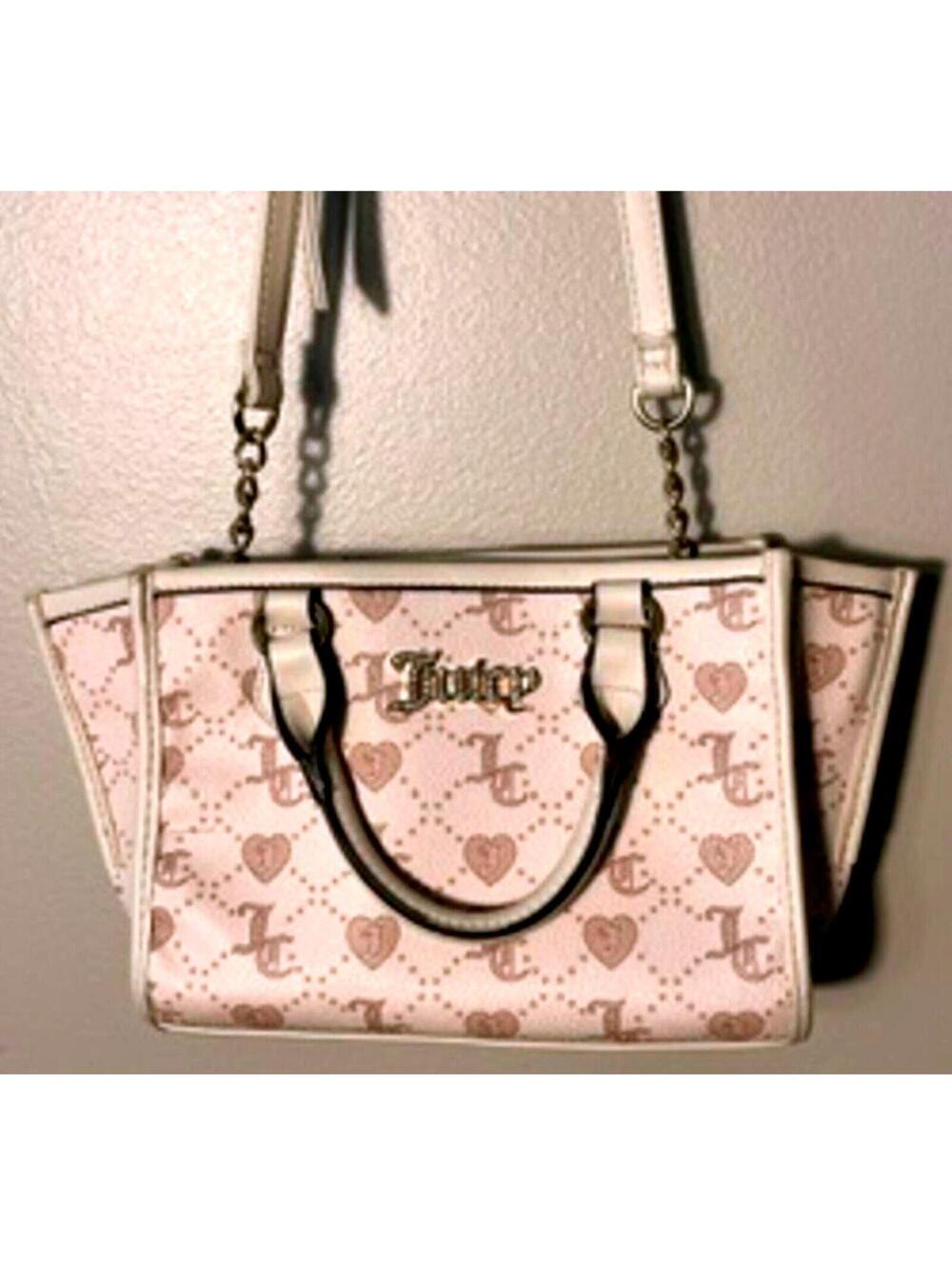 Juicy Couture Beige and Dusty pink Logo Crossbody Bag